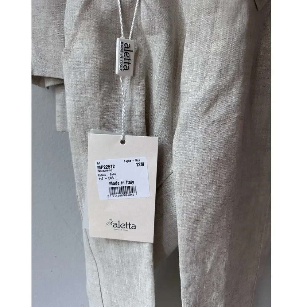 Aletta boys 2 piece cotton/linen formal set 12 month NWT Made In Italy